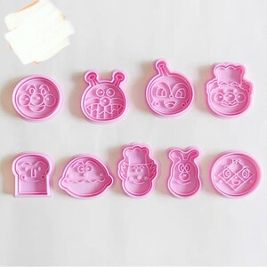 Cartoon Anpanman cookie cutter with stamp, biscuit mold, playdoh cutter, cake decoration mold image 6