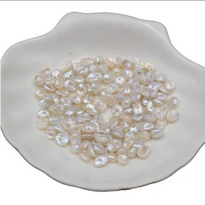 5~6mm Baroque Pearl Craft  supply with hole for Jewelry Making