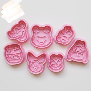 Cartoon Winnie-koekjesvorm met stempel, koekjesvorm, playdoh-vorm, cakedecoratievorm