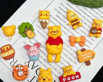 Winnie Resin flat back charm, random 20pcs,DIY craft supply
