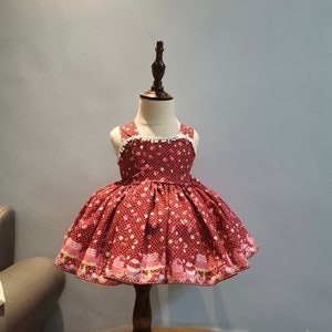 Miniature Doll clothes  bjd, blythe linabell fabric  strawberry cake  sewing craft diy lolita,pet&#39;s dress