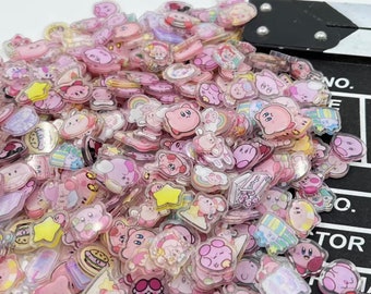 Cute Kirby Acrylics size 2cm, random 50pcs,DIY craft supply