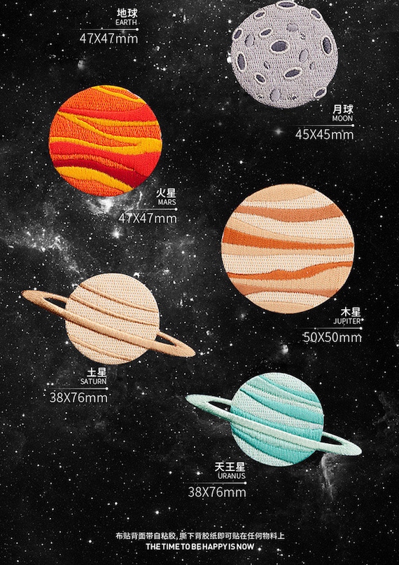 Rainbow Planet Patch Iron On Sew On NASA Space Star Embroidered Badge Applique E - Foto 9