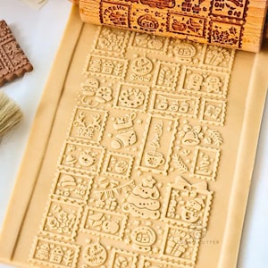 Christmas rolling pin,embossing cookie roller ,cutter , biscuit roller