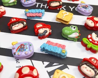 Mario Resin flat back charm, random 20pcs,DIY craft supply