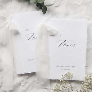 His Vows | Her Vows | 2x Eheversprechen Büchlein | Ehegelübde Heft mit Seidenband | Seine Ihre Worte | Eheversprechen Heft personalisiert