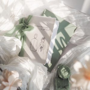 Hochzeitskarte mit Umschlag & Wachssiegel | Karte zur Hochzeit zum Beschriften | Handgemacht mit Seidenband | Glückwunschkarte Hochzeit