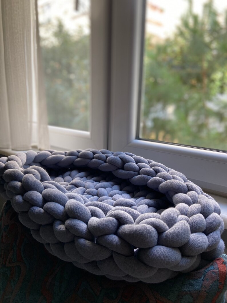 CAT BED Cat Bed Chunky Yarn Cat House Pet Bed 100 Vegan Etsy