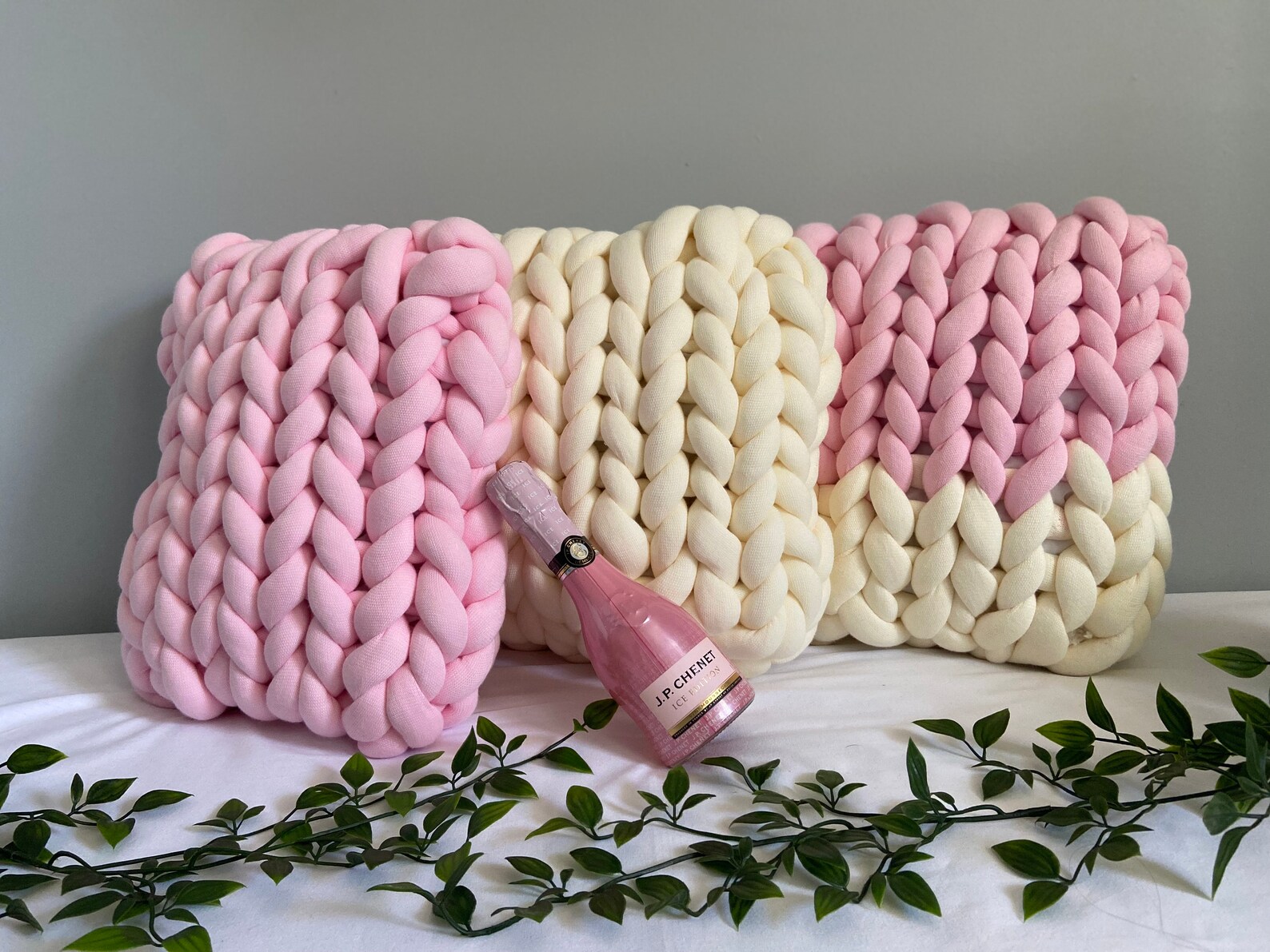 CHUNKY YARN PILLOW Knitted Throw Pillow Soft Cotton Pillow Etsy UK