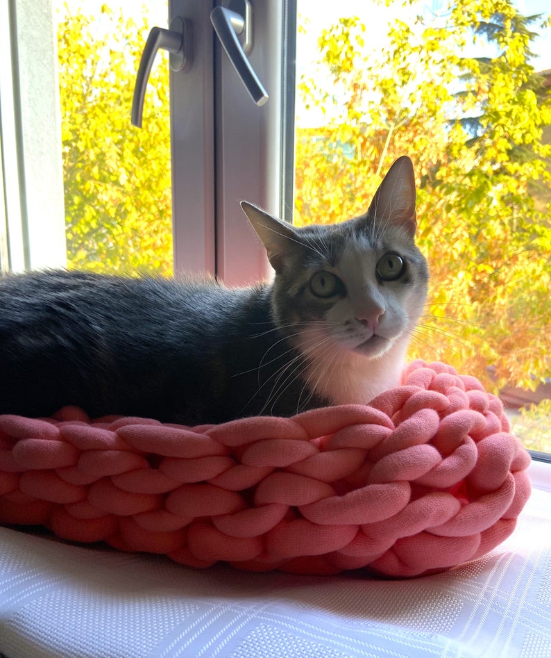 CAT BED Cat Bed Chunky Yarn Cat House Pet Bed 100 Vegan Etsy