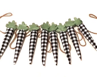 6' FT Gingham/Plaid Carrot String Garland