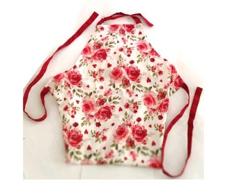 Pink & Red Flowered Apron