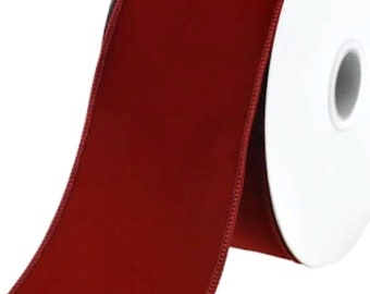 Dark Red Velvet Laser Edge Ribbon - 4"X5yd