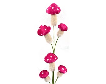 26" Hot Pink Dot Mushroom Pick