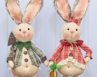 Khaki Plaid Bunny Stander