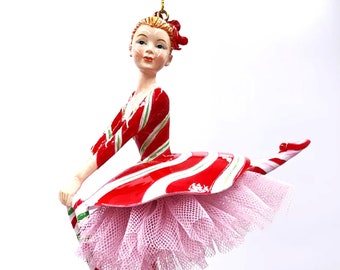 6" Peppermint Ballerina Ornament