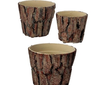 Bark Pots - Set of 3