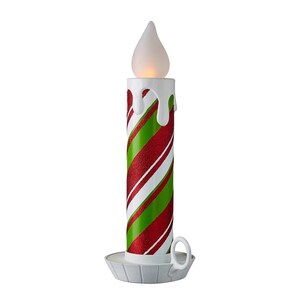Raz Imports Happy Hollydays 17.5 Red Glittered Battery Operated Candle