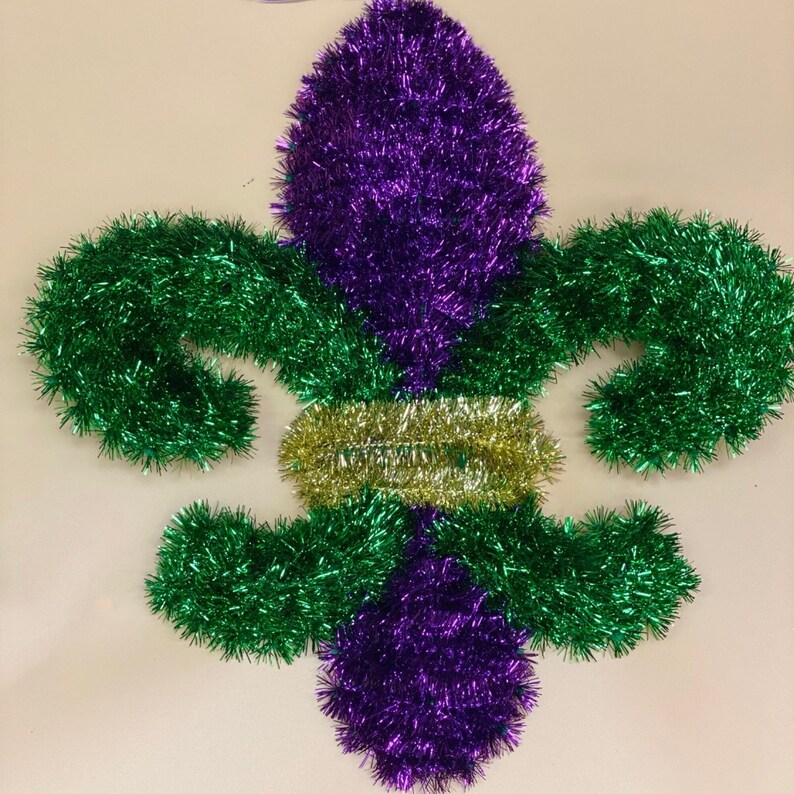 Fleur De Lis Tinsel Decoration Etsy