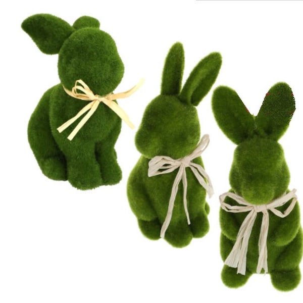 Green Flocked Bunnies