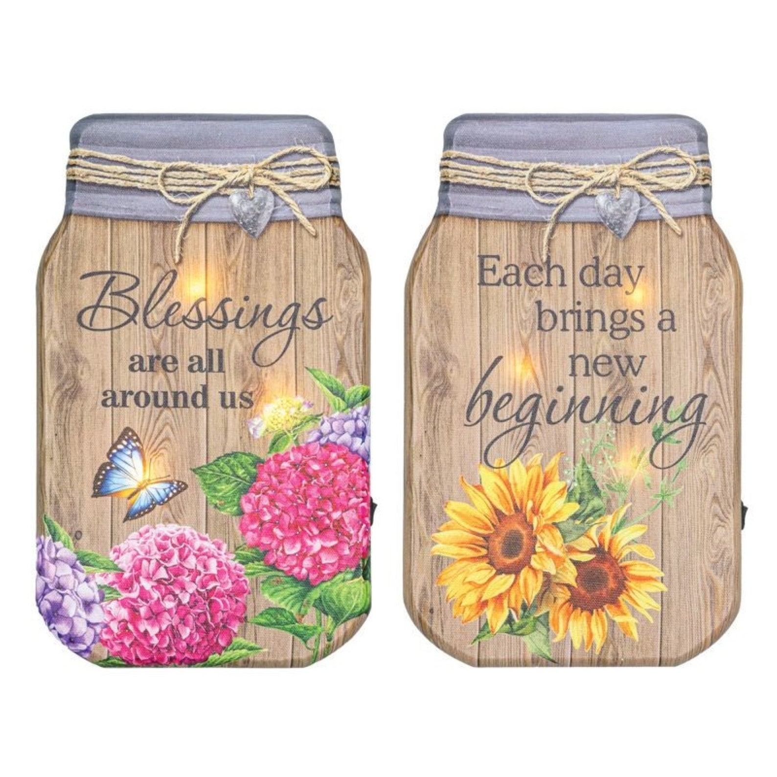 Sunflower Blessings Mason Jar Canvas With LED Etsy