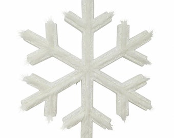 10" White Snowflake Ornament