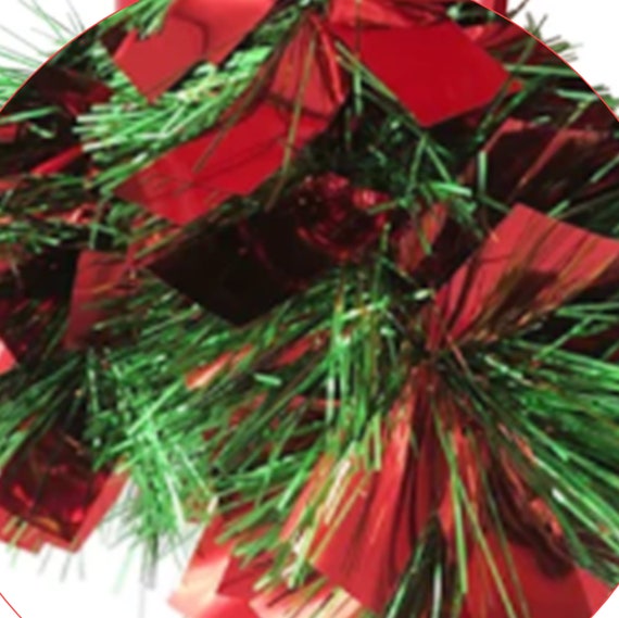 9' Ft.- Red & Green Boa Christmas Tinsel