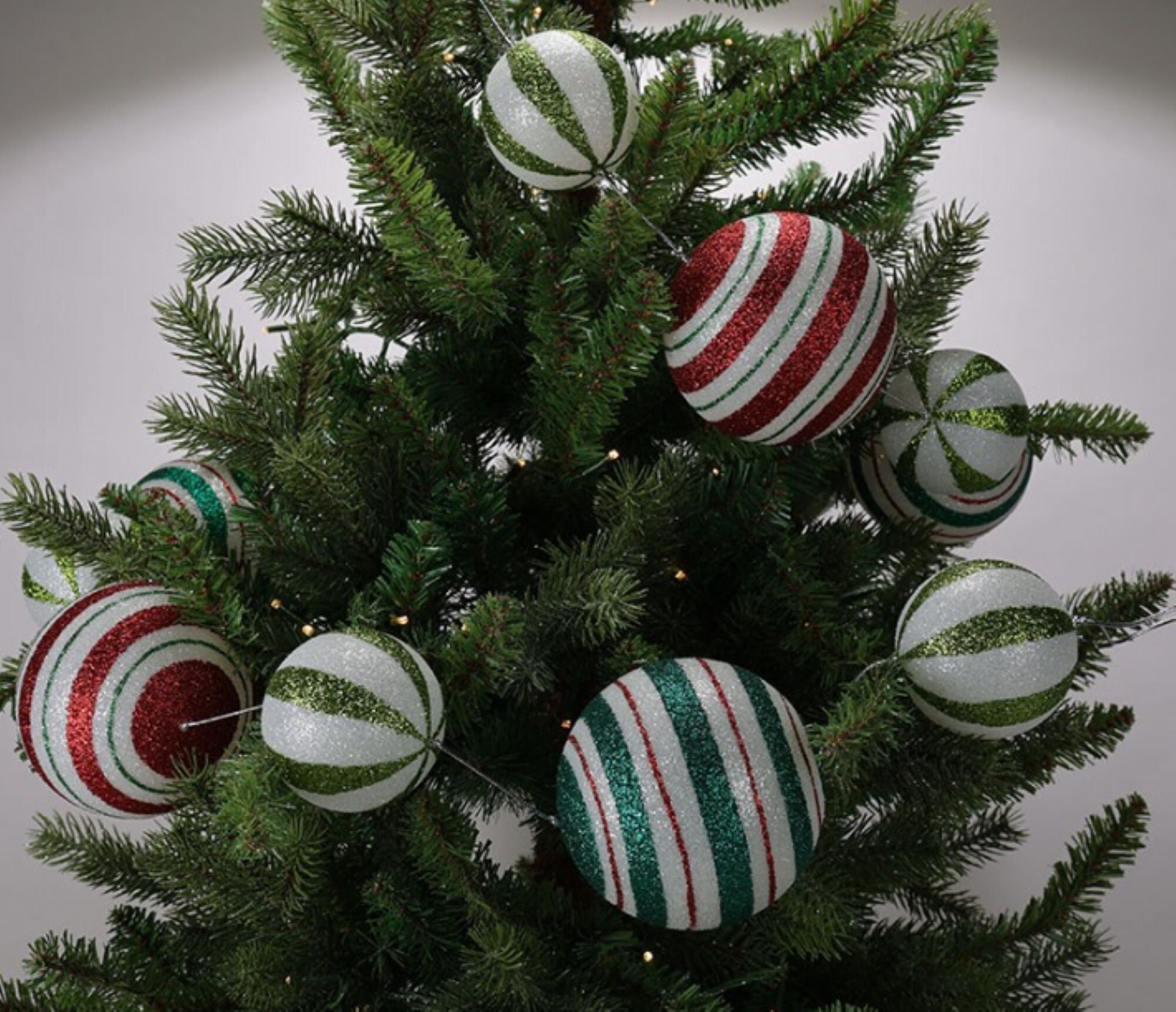Shiny Silver Christmas Ball Ornaments, Xmas Tree Hanging