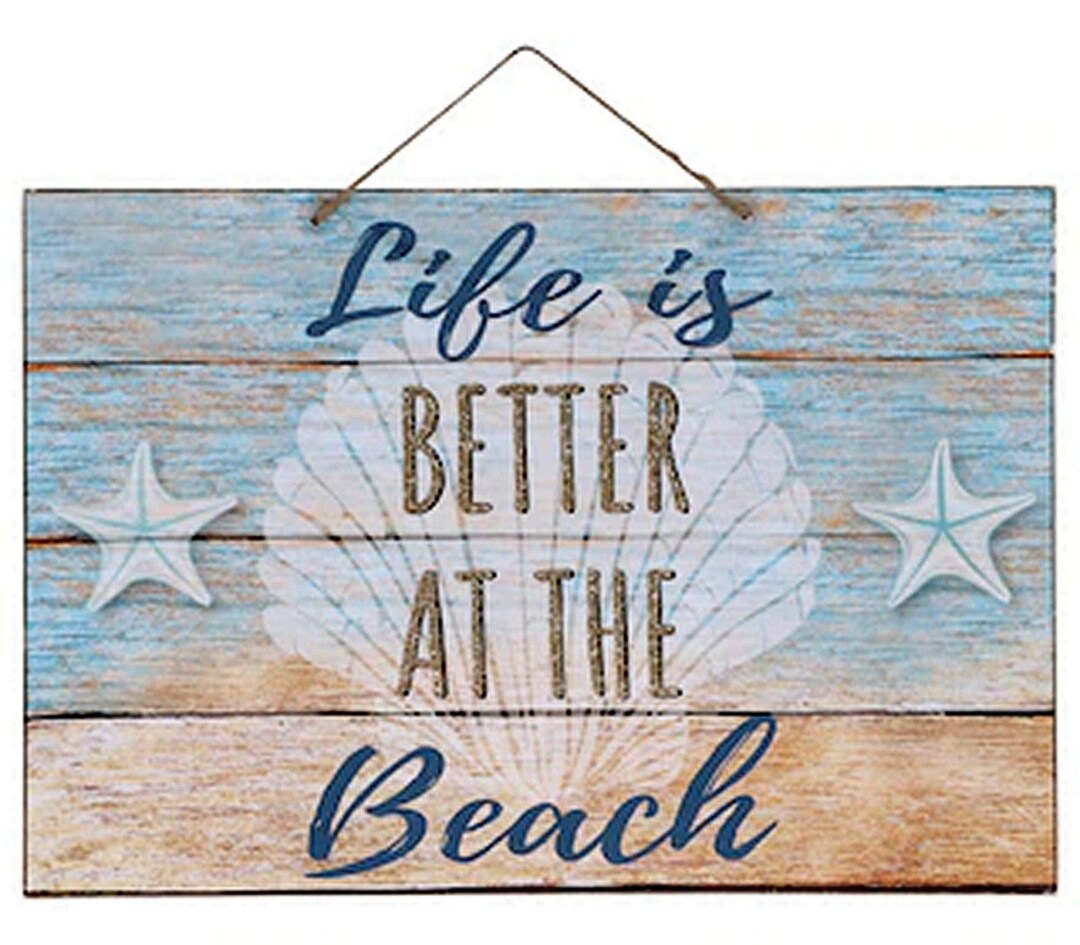 Life is Better at the Beach Coastal Wall Décor Sign - Etsy