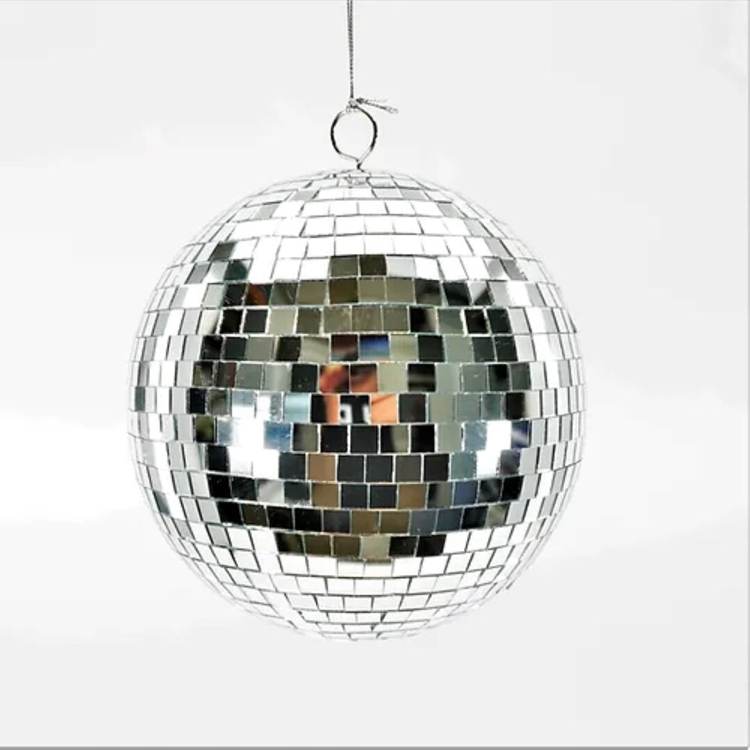 Silver Mirror Ball Ornament120mm Etsy