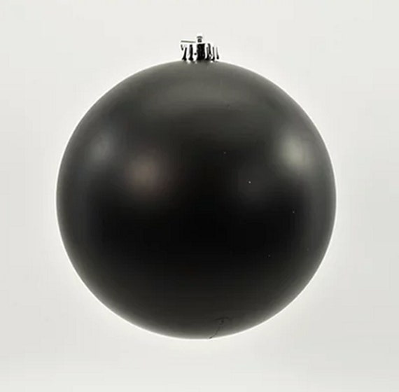 6 Matt Black Ball Ornament Etsy