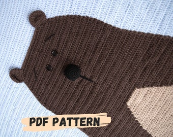 Crochet Bear Blanket PDF PATTERN - Baby Blanket - Crochet Bear Pattern - Cute Blanket Pattern - Animal Crochet - Animalistic Blanket-Newborn