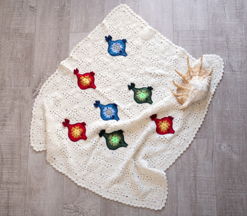 PDF PATTERN Crochet Fish Blanket Motif Blanket Baby Etsy