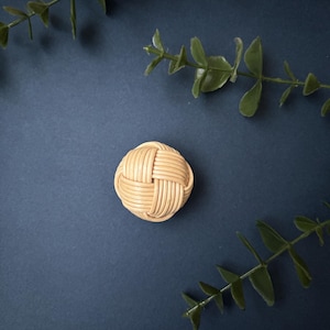 Handmade Natural Rattan Cabinet Knob – Boho Wicker Drawer Pull for Kitchen, Dresser, or Wardrobe