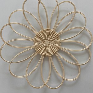 Rattan Daisy Flower Wall Decor, Set of 3, Handmade Boho Nursery Decor ...