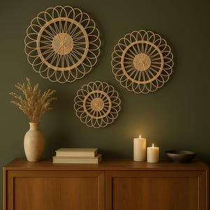 Rattan Sunflower Wall Decor Boho Decor Wall Hanging