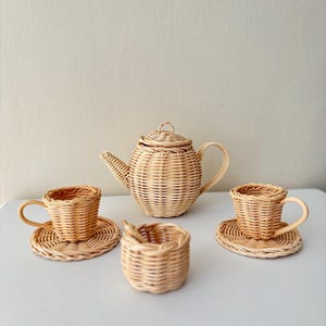 Rattan Teapot, Cup and Coaster/Tea Set
