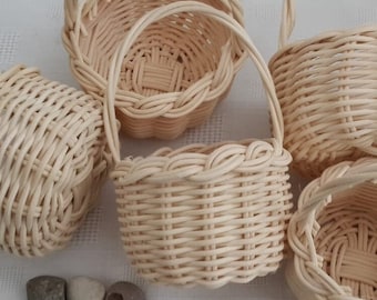 Lot De 12 Mini Paniers Tressés Miniatures – 7,5 Cm – Pour Maison De Poupée, Décoration, Mariage, Bureau, Pique-nique – Accessoire Déco