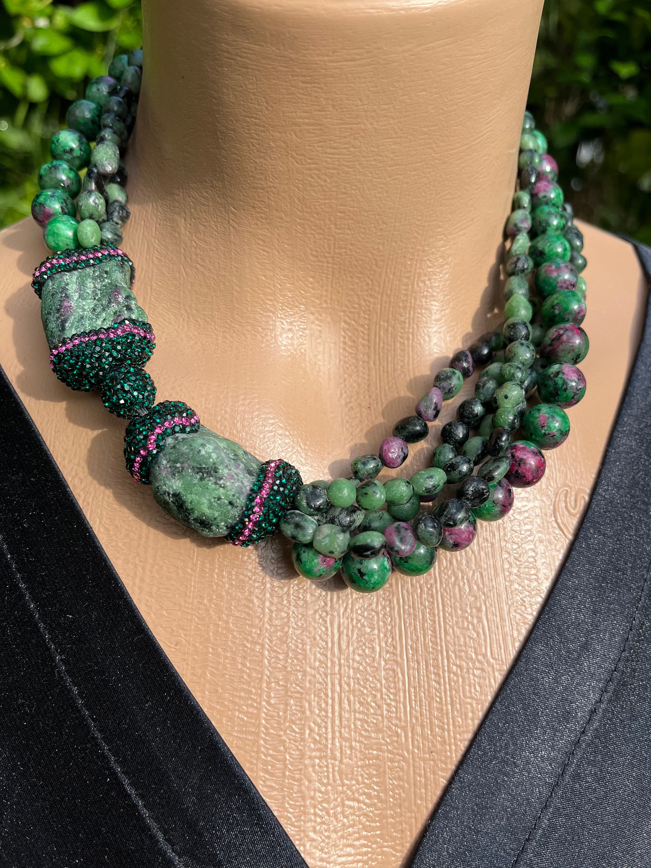 Ruby zoisite necklace online