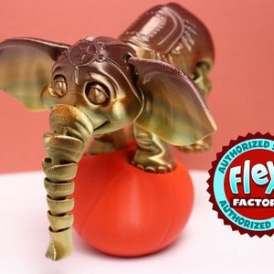 3D Printed Articulated Fidget Elephant | Color Changing colors Available! | - Multiple Colors and Sizes!
