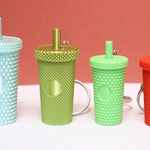3D Printed Small Tumbler Keychain - Multiple Colors and Sizes!