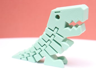 3D Printed Flexible Fidget Rex | Flexi Rex | Multicolor Available! | - Multiple Colors and Sizes!