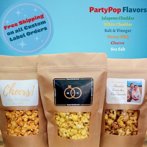 Wedding Custom Popcorn Bags & Bridal Shower Party Favors (Popcorn Included)