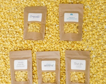 Birthday Custom Popcorn Bags | Party Favors | Treat Bags | (Popcorn Included)