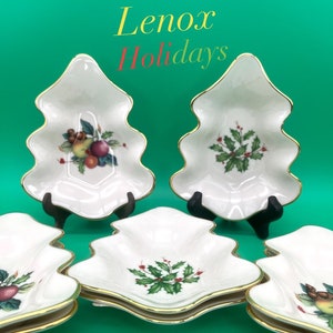 NEW Lenox Dimension Collection Holiday Tartan Candy Dishes, Lenox China Winter Decorations, Lenox Autumn Nut Dishes Lenox Holiday Holly Tree