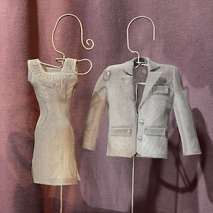 Ornate Wire Mesh His & Hers Mini Mannequins, Decorative His and Hers Wire Stands, Vintage Wire Stands, Dressmakers Mesh His Hers Mannequins