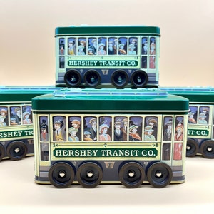 Contenedor de hojalata coleccionable con carrito de chocolate Hershey, serie de vehículos, bote n.° 3, Transit Co. 2002, organizador de útiles escolares