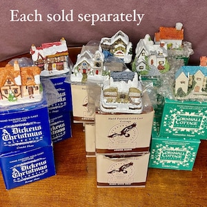 Cold Cast Miniature Cottages, A Dickens Christmas Collection, The Cornwall Cottage Collection, The American Rustic Country Christmas Series