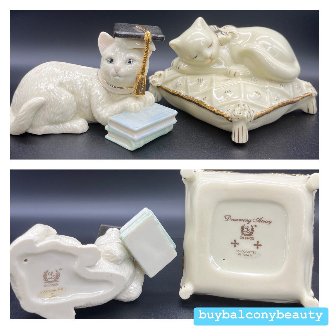 Lenox Cats Porcelain Figurines: Collectible Cat Trinket Boxes - Etsy