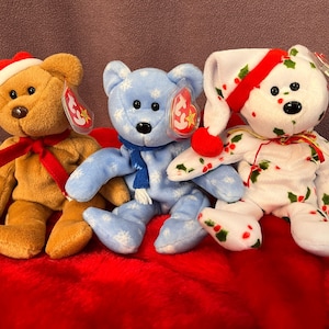 Vintage Ty Beanie Baby Holiday Teddy Bears: 1997-1999 Collectible Plush Lot